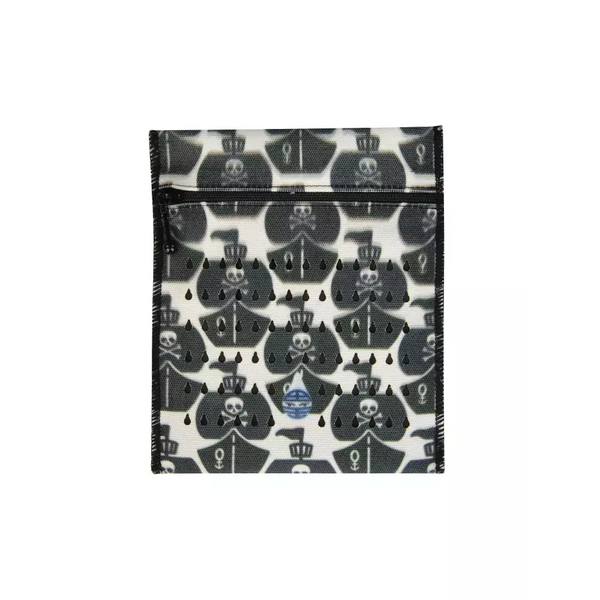 Cooling wallet for insulin vials or eye drops with black and white pattern.