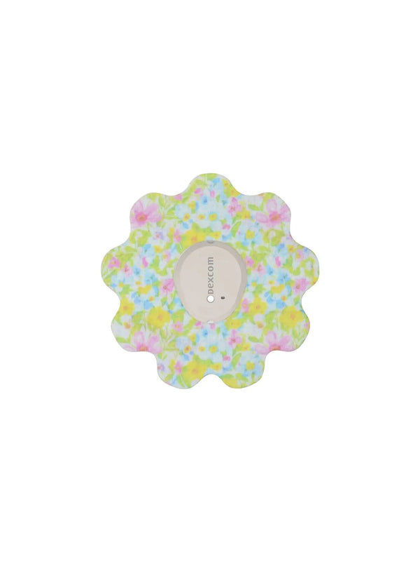 Dexcom G7 flower shape adhesive patch for kids yellow CGM overpatch with decorative design