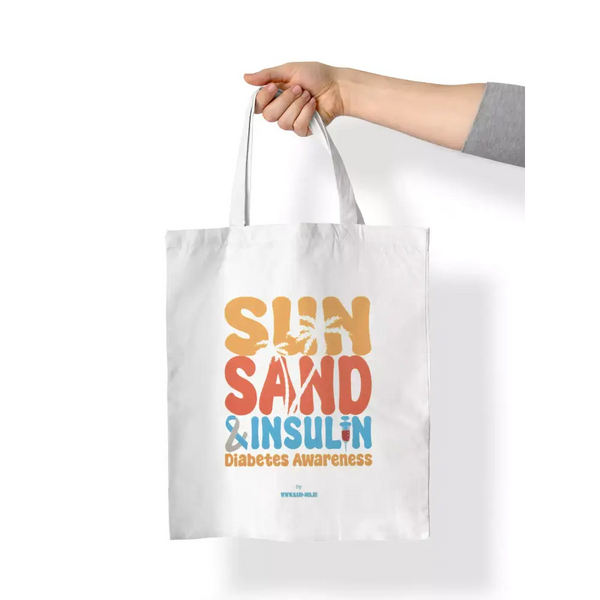 Diabetes awareness bag with summer design and comfortable straps.