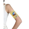 Colorful children's armband with shark design, ideal for securing glucose sensors and insulin pumps.