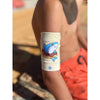 Sensor protective armband for kids with type 1 diabetes featuring a shark design.