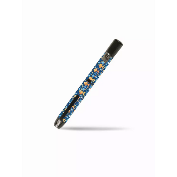 Blue InPen Insulin Pen with a cool fish pattern from CoolKids Edition stickers