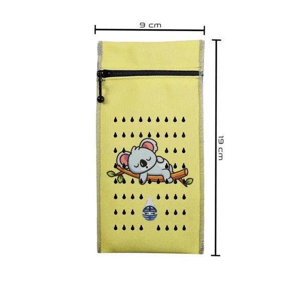 Insulin cooling wallet for kids with cartoon design, fits two insulin pens or vials, size 19 x 9 cm.