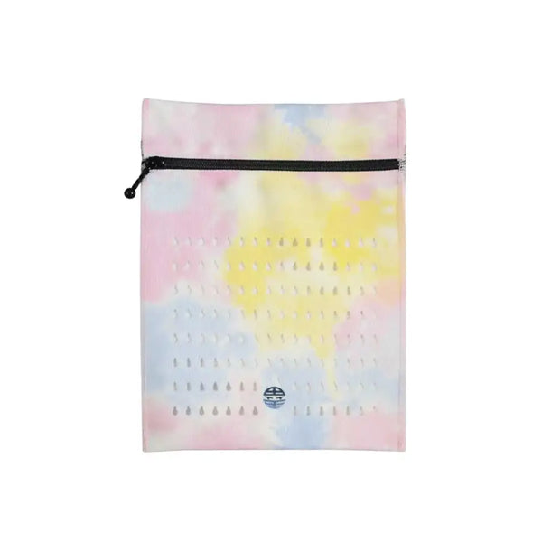 Insulin cooling wallet in colorful tie-dye design for summer use.