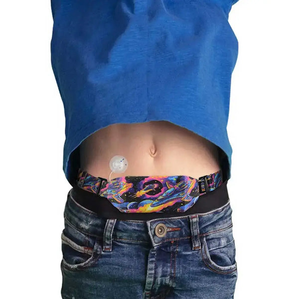 Exposed midriff showcasing Insulin Pump Pouch for children - Dia-Body Pouch Basic