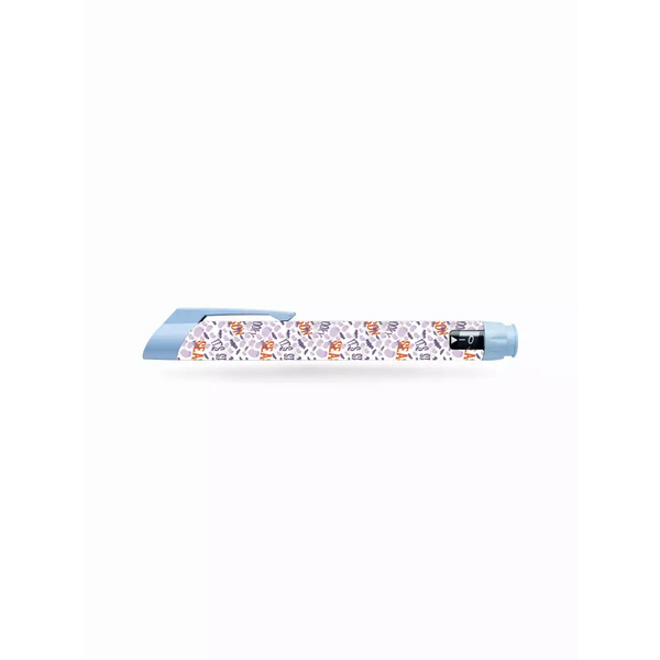 Patterned JuniorSTAR Insulin Pen with Halloween 2024 stickers for fun diabetes care
