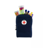 Mini kit bag for diabetics with medical supplies and snacks.