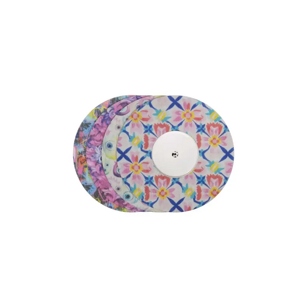 Freestyle Libre 2 patches in vibrant spring designs for secure CGM hold.