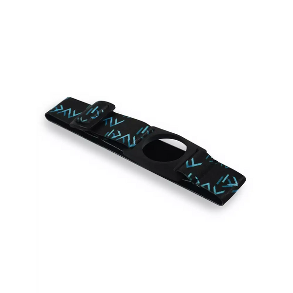 Sinocare iCan i3 Armband - Dia-Style, adjustable elastic band for CGM, black with blue pattern.