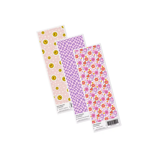 Stickers for NovoRapid Flexpen - Y2K Collection with smileys, checkered, and floral designs.