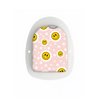 Stickers for Omnipod POD with retro Y2K smiley design on pink background.