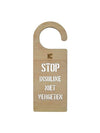 DO NOT FORGET YOUR INSULIN door hanger in light plywood, multilingual reminder tool for diabetics.