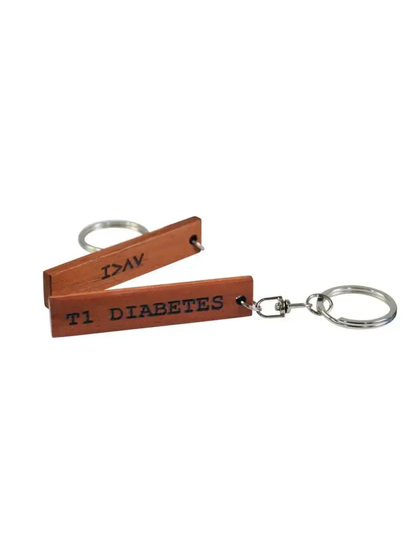 Porte-clés en bois "T1 Diabetes" I>∧∨ - Kaio-Key Hanger