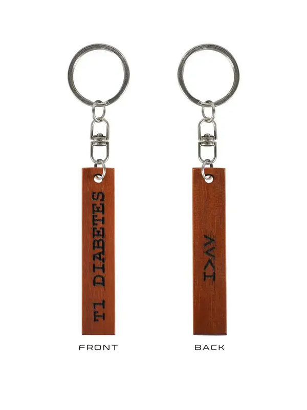 Porte-clés en bois "T1 Diabetes" I>∧∨ - Kaio-Key Hanger