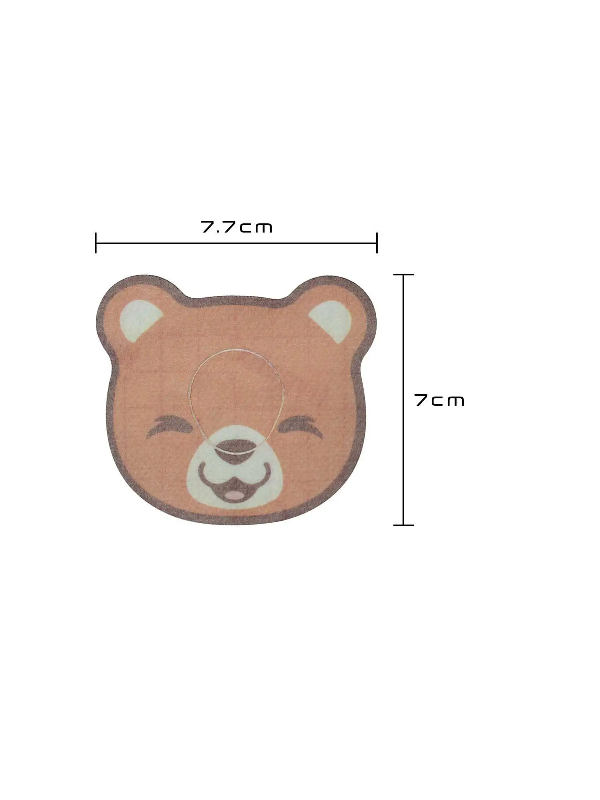 Patch adhésif enfant Dexcom G7, forme ourson, dimensions 7,7 x 7 cm