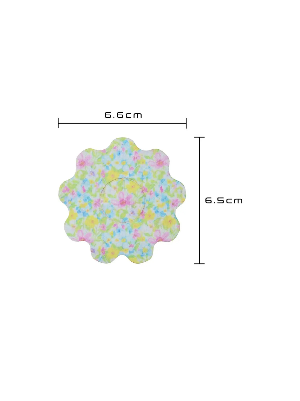 Patch adhésif enfant FreeStyle Libre 3, forme fleur, dimensions 6,6 x 6,5 cm
