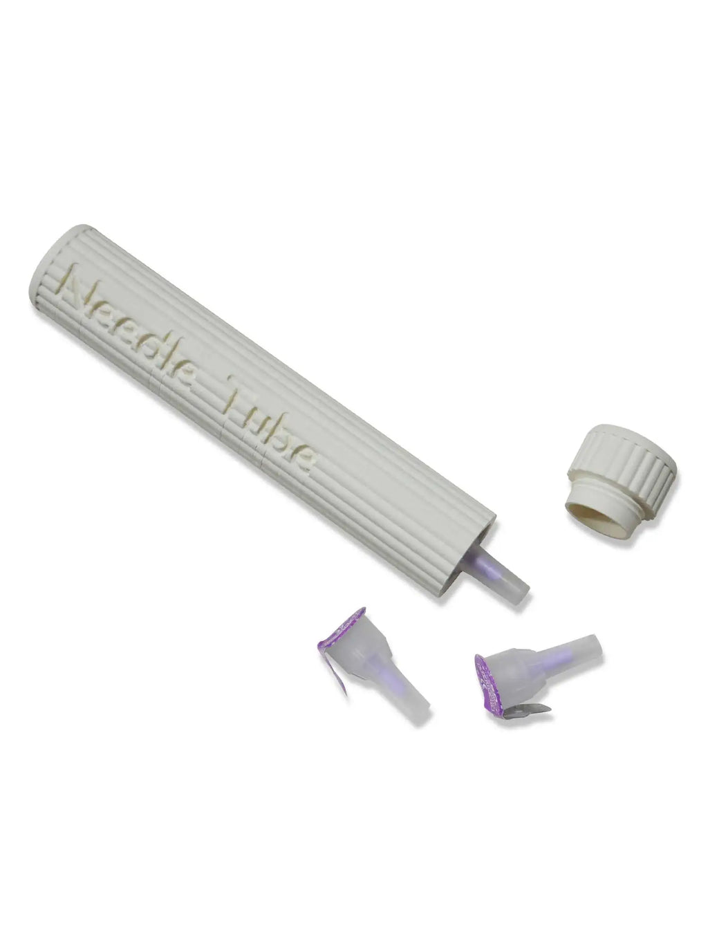 insulin pen needle storage tube milky white container for storing insulin pen needles safely and hygienically