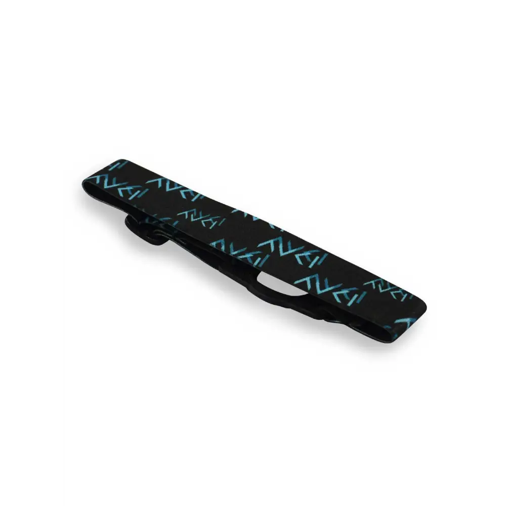 Black hair clip with turquoise zigzag pattern for Medtronic Simplera CGM armband