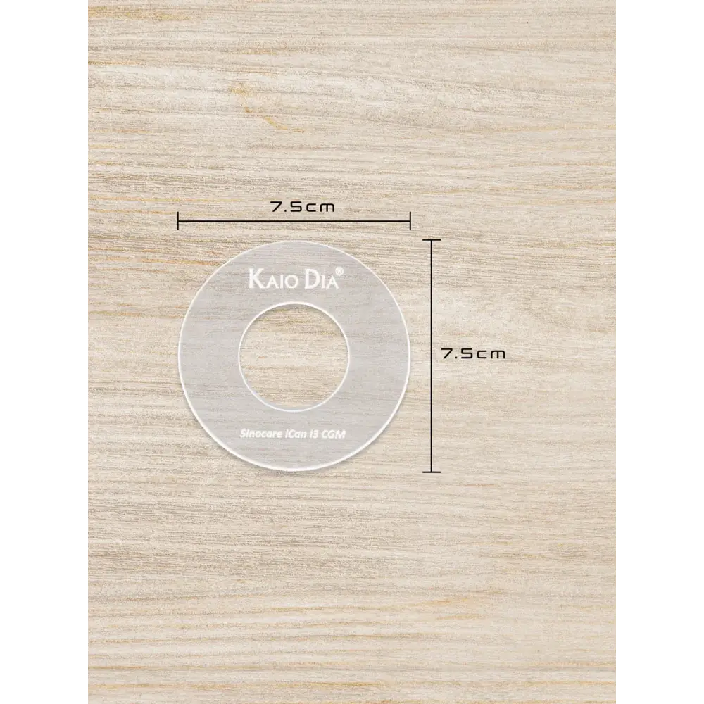 CGM Sensor Patch Template - Kaio-Patch Template on Wooden Surface