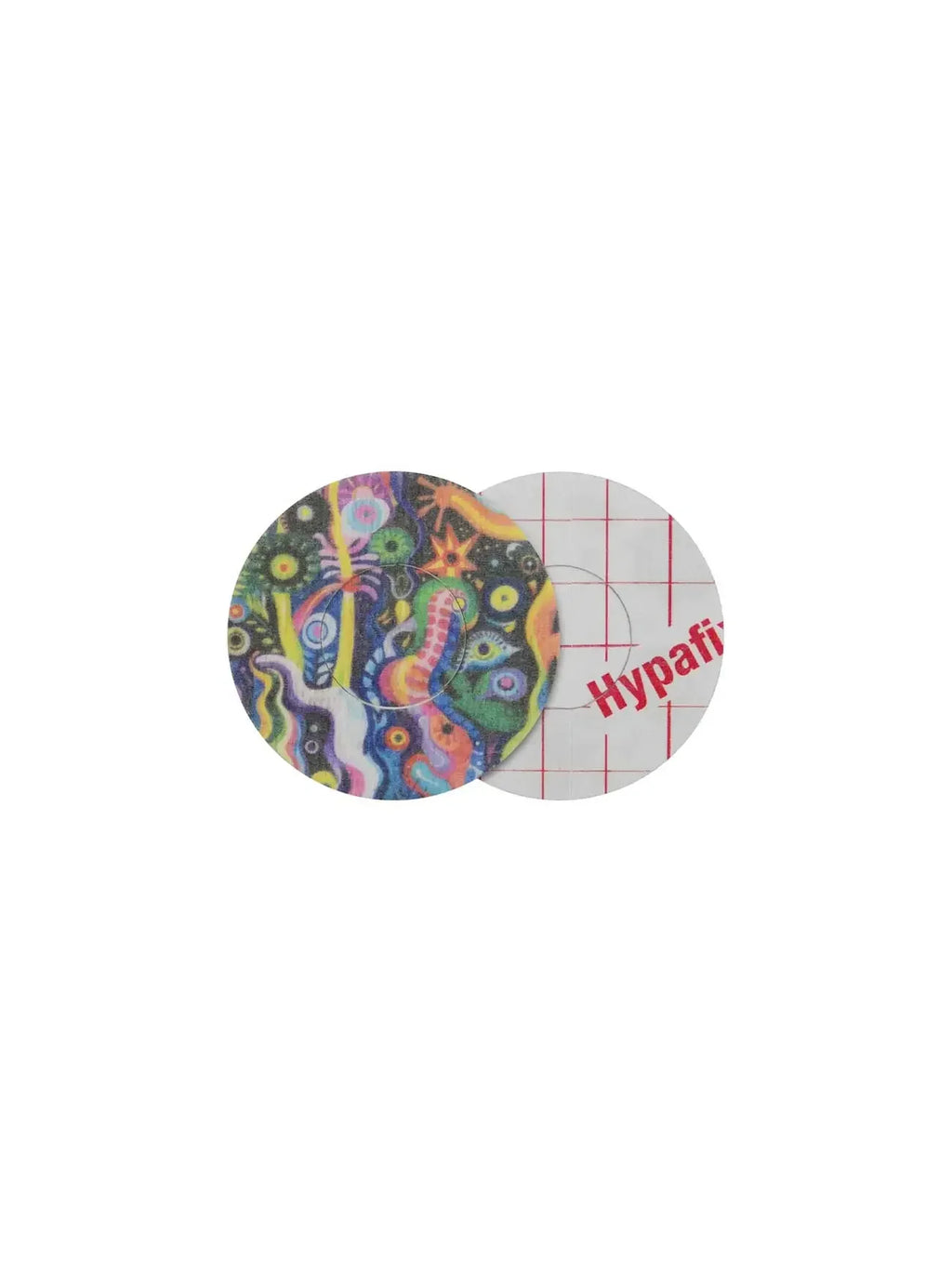 Patch adhésif FreeStyle Libre 3, motif Lucid Echo, recto et dos avec film protecteur