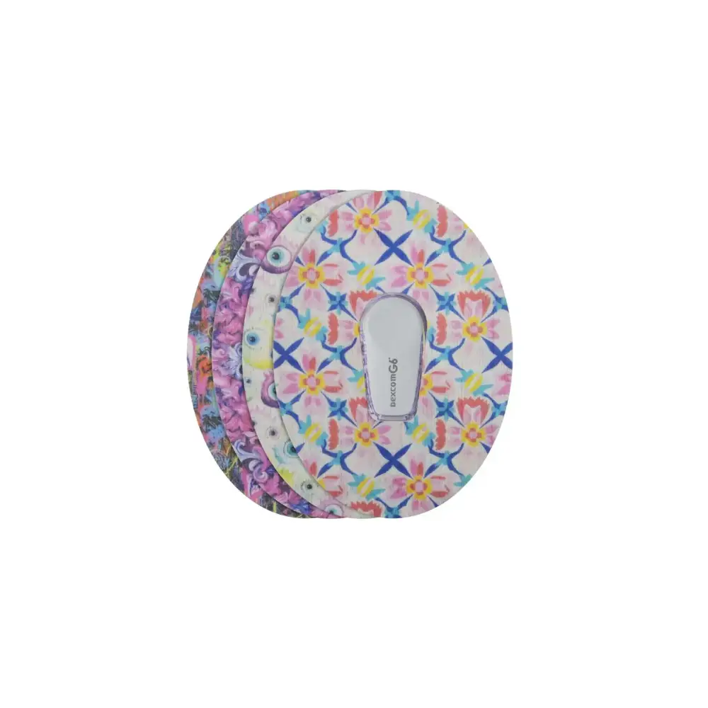 Patchs adhésifs Dexcom G6, série Spring, 4 motifs empilés