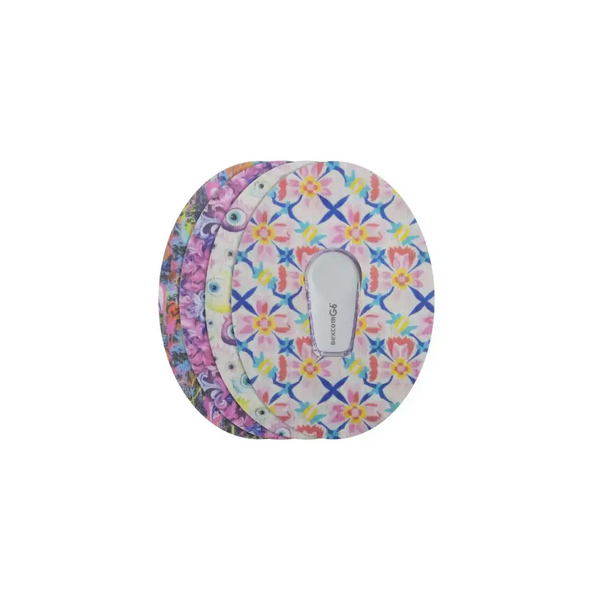 Patchs adhésifs Dexcom G6, série Spring, 4 motifs empilés