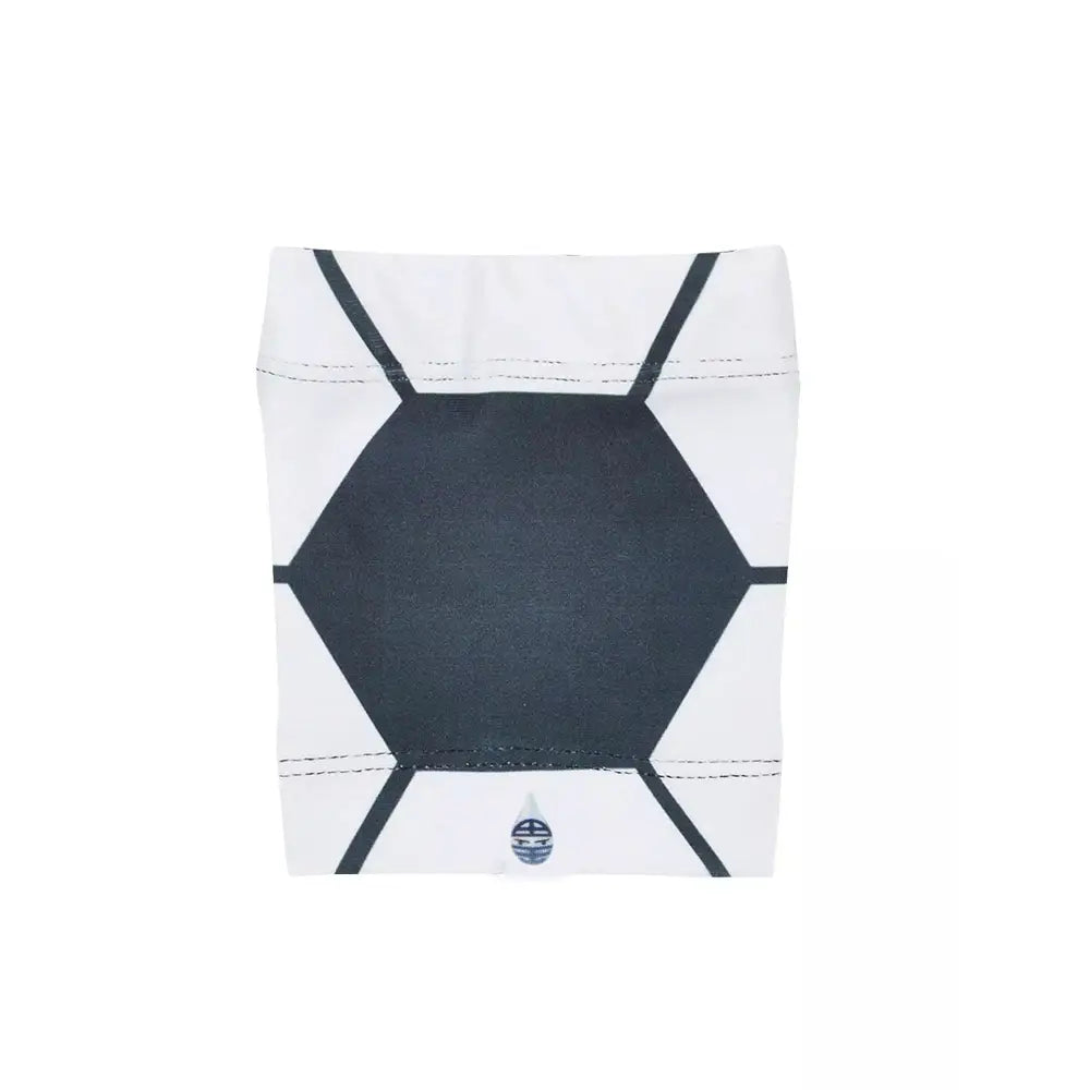 Blood glucose sensor armband for kids, white with hexagon design.