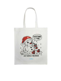 diabetes awareness christmas tote bag snowman design reusable bag for diabetes supplies and holiday use