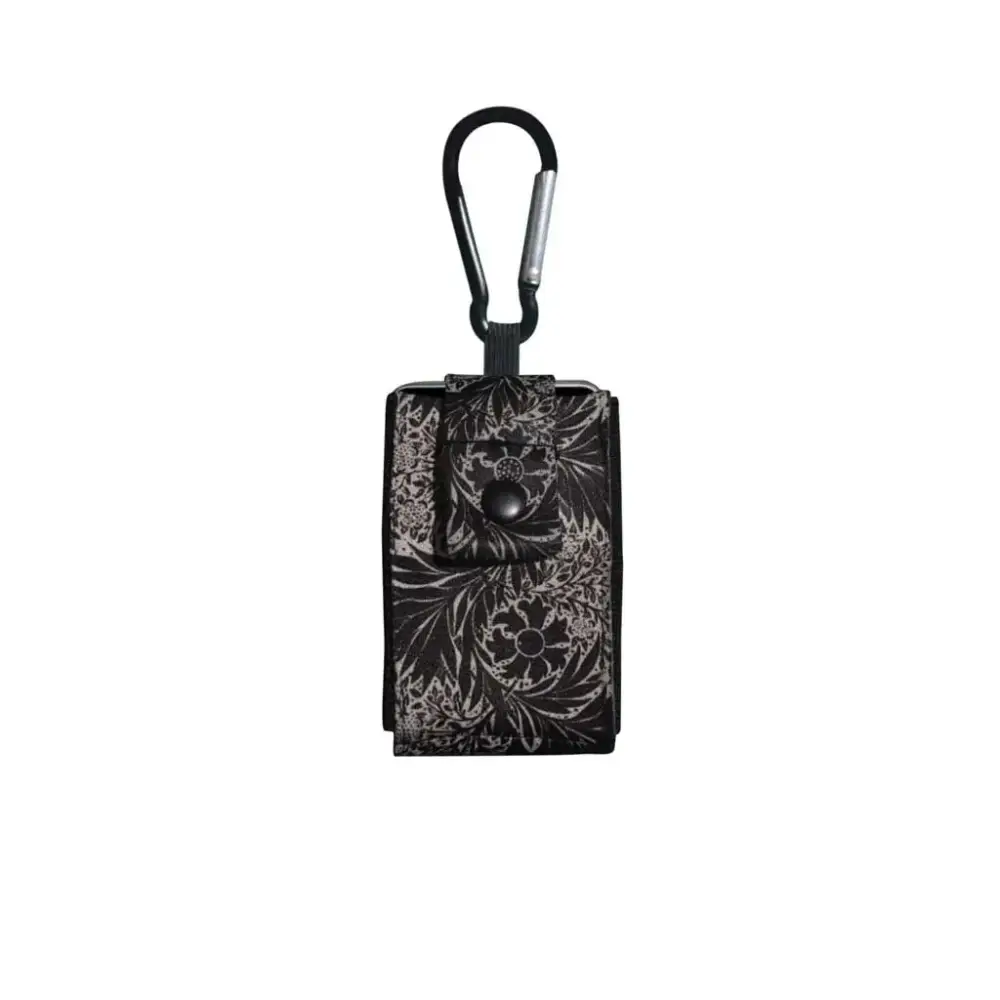Compact Dia-Mini insulin pump pouch with carabiner and belt loop.