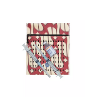 Insulin cooling wallet for vials with red pattern design, compact and travel-friendly.