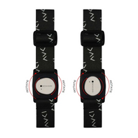 Black wristwatch with geometric pattern on band for Dia-Style Armband with Rotating Clip