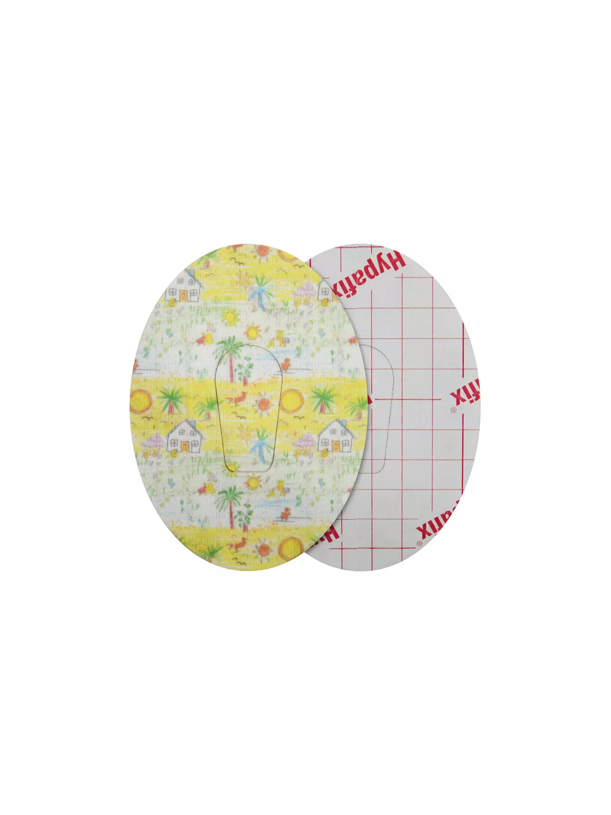 Patch adhésif Dexcom G6, motif Childhood Memories, recto et dos avec film protecteur