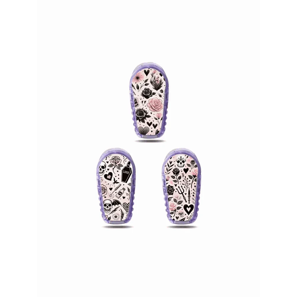 Dexcom G6 Stickers - Valentine Edition 2025, featuring Love, Rooted Together, and Gothic Valentine themes for Dexcom G6 or ONE sensor.