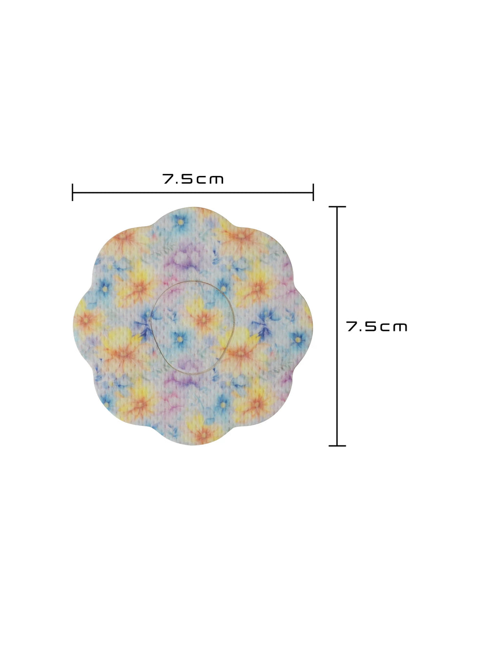 Patch adhésif Dexcom G7, forme cookie, dimensions 7,5 x 7,5 cm