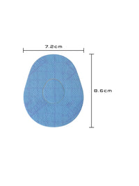 Patch adhésif Dexcom G7, forme goutte, dimensions 7,2 x 8,6 cm