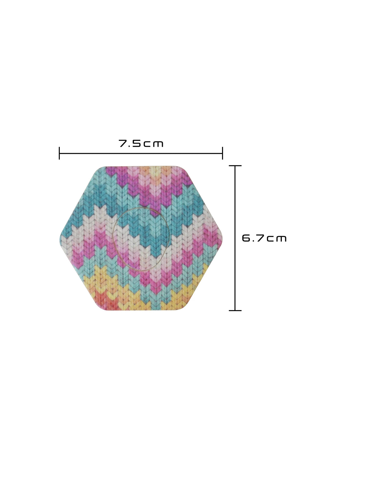 Patch adhésif Dexcom G7, forme hexagonale, dimensions 7,5 x 6,7 cm