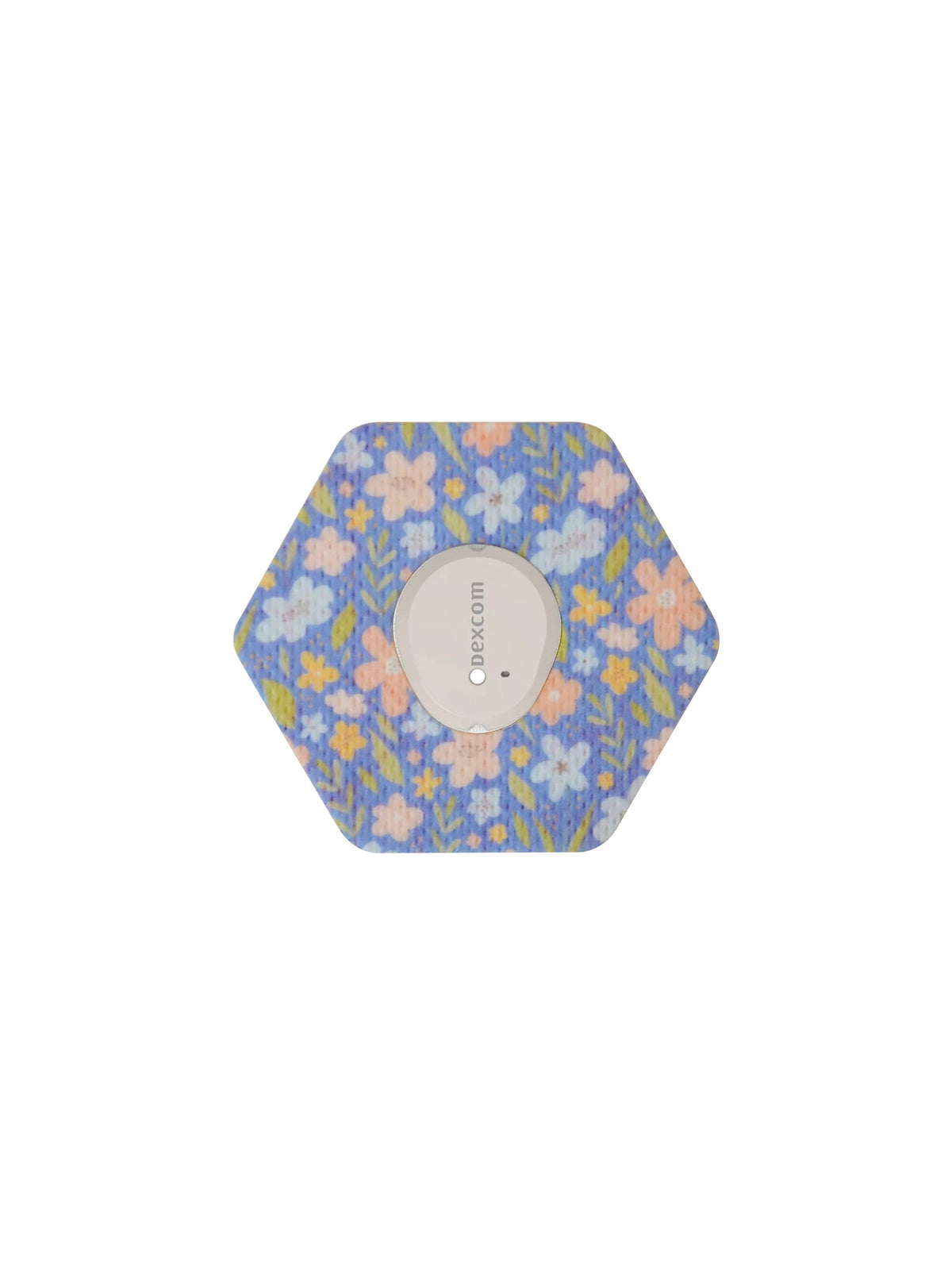 Patch adhésif Dexcom G7, forme hexagonale, motif Meadow Flowers & Leaves