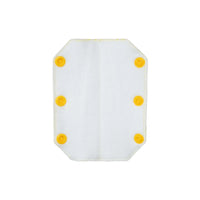feeding tube port cover kids yellow back view showing structure and secure attachment design