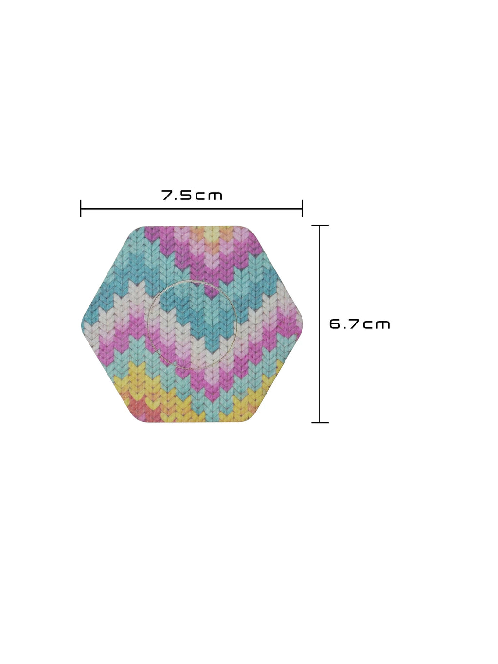Patch adhésif FreeStyle Libre 2, forme hexagonale, dimensions 7,5 x 6,7 cm