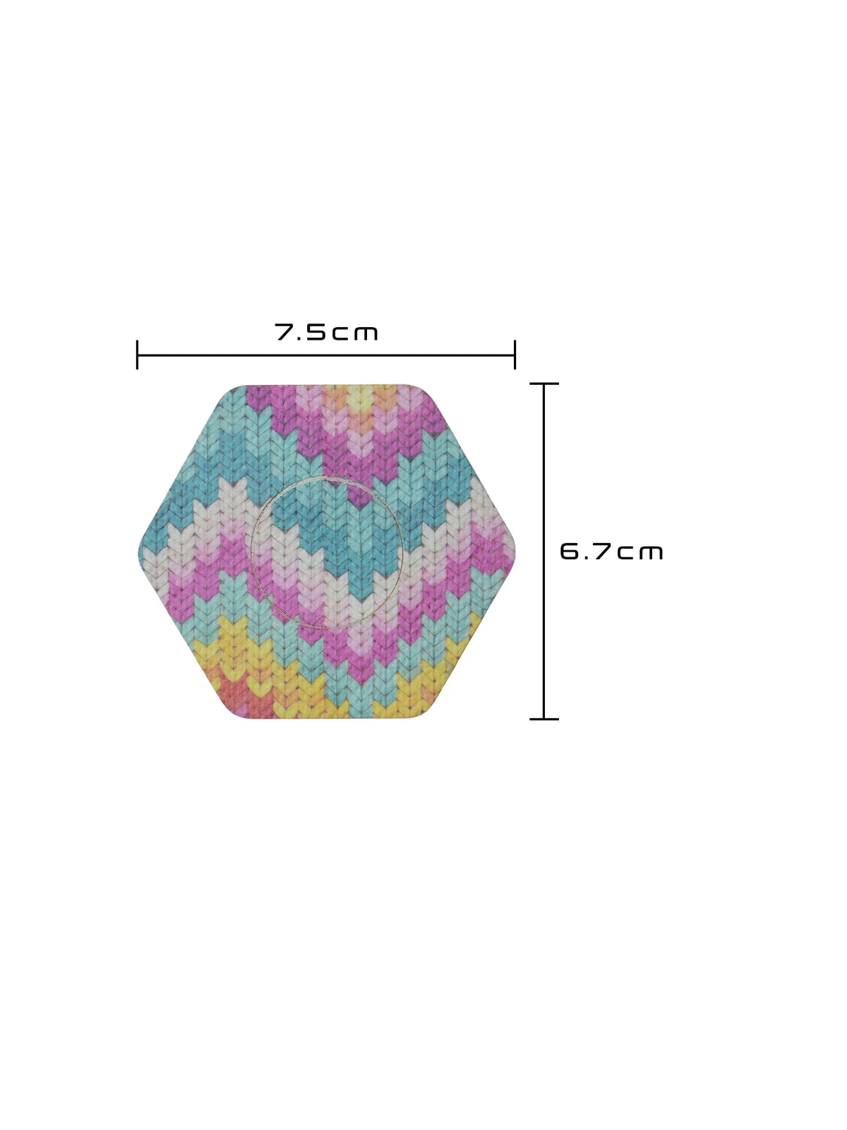 Patch adhésif FreeStyle Libre 2, forme hexagonale, dimensions 7,5 x 6,7 cm