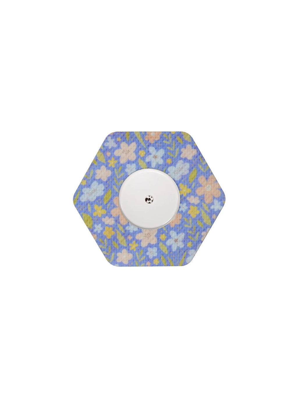 Patch adhésif FreeStyle Libre 2, forme hexagonale, motif Meadow Flowers & Leaves