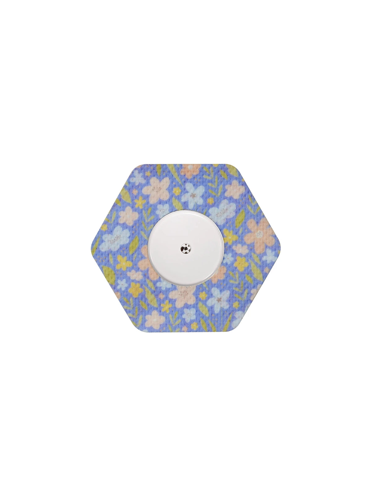 Patch adhésif FreeStyle Libre 2, forme hexagonale, motif Meadow Flowers & Leaves