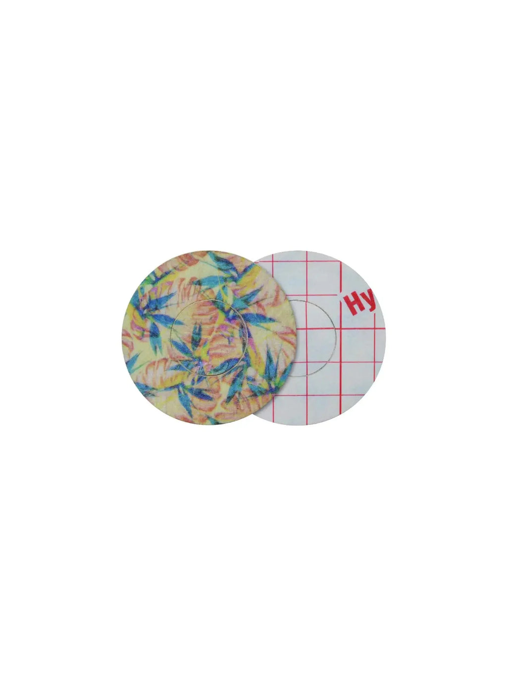 Patch adhésif FreeStyle Libre 3, motif Tequila Sunrise, recto et dos avec film protecteur