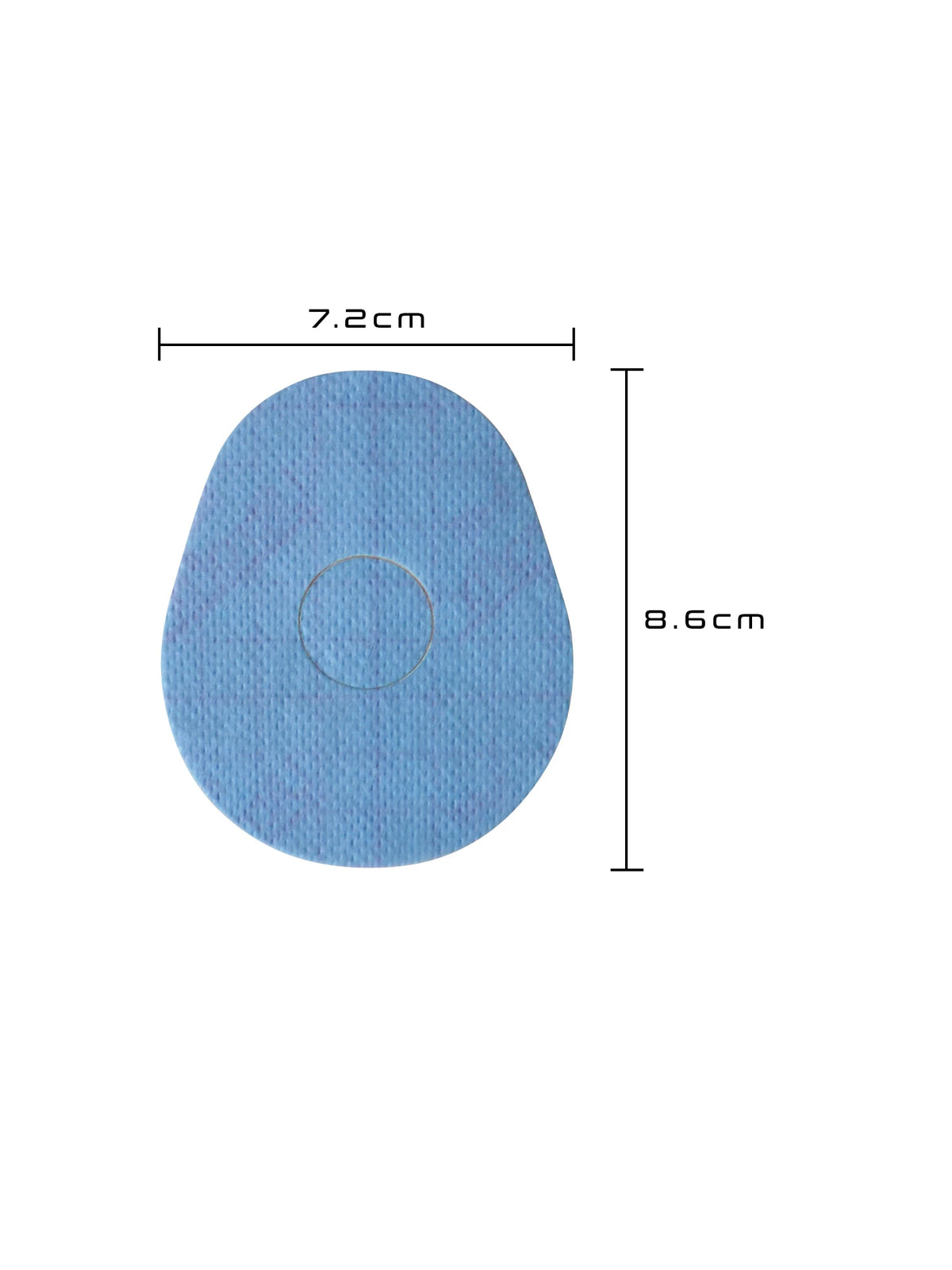 Patch adhésif FreeStyle Libre 3, forme goutte, dimensions 7,2 x 8,6 cm