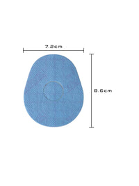 Patch adhésif FreeStyle Libre 3, forme goutte, dimensions 7,2 x 8,6 cm