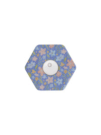 Patch adhésif FreeStyle Libre 3, forme hexagonale, motif Meadow Flowers & Leaves
