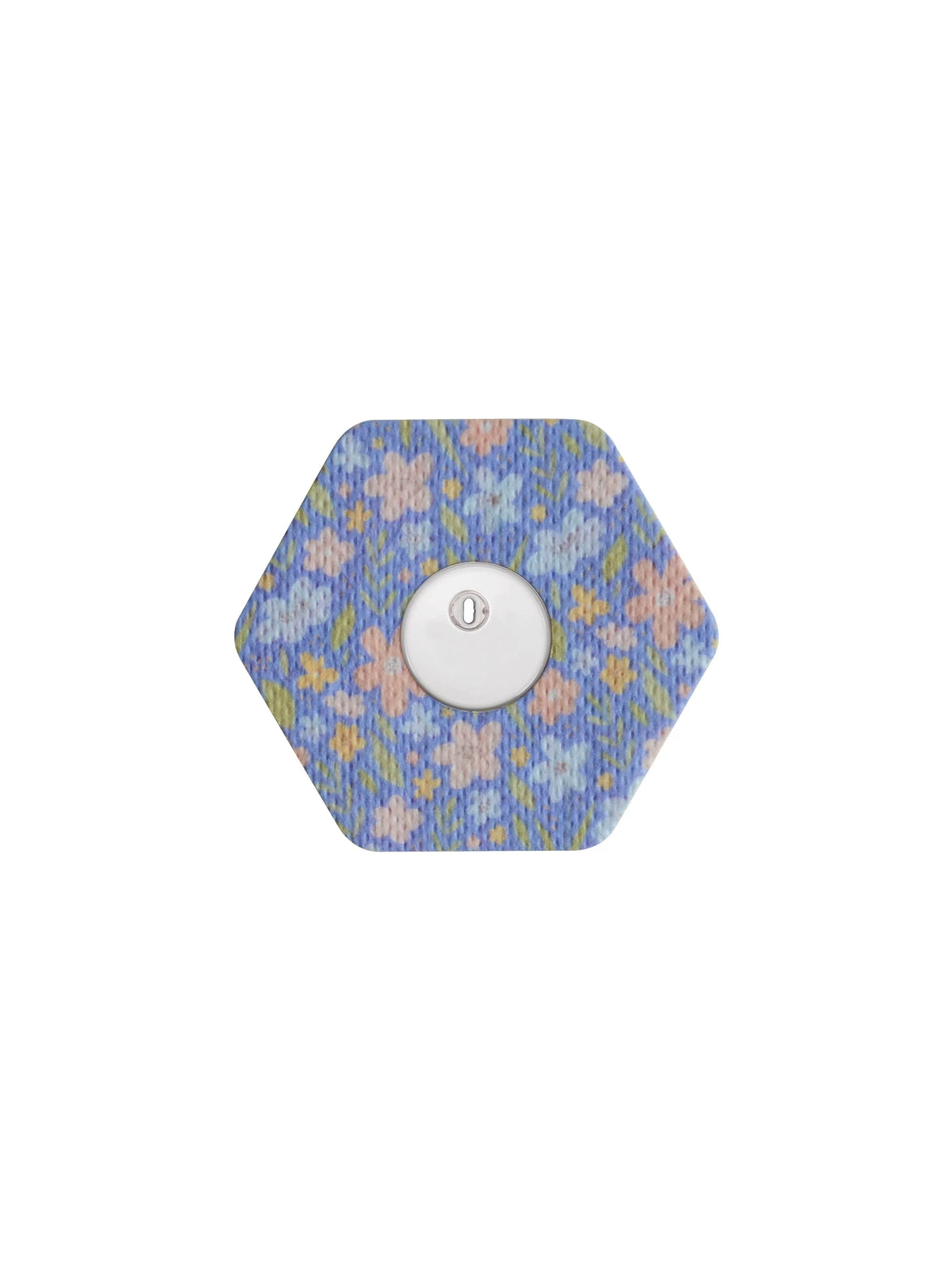Patch adhésif FreeStyle Libre 3, forme hexagonale, motif Meadow Flowers & Leaves