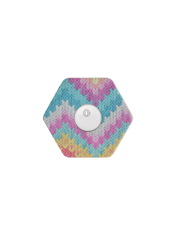 Patch adhésif FreeStyle Libre 3, forme hexagonale, motif Mosaic Drift