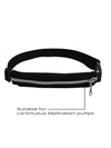 Front view of the Kaio-Device infusion pump belt with zippered pouch