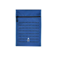 Insulin cooler travel case in blue, designed to hold up to 3 insulin pens or 5 vials, featuring a zippered closure and water evaporation cooling technology.